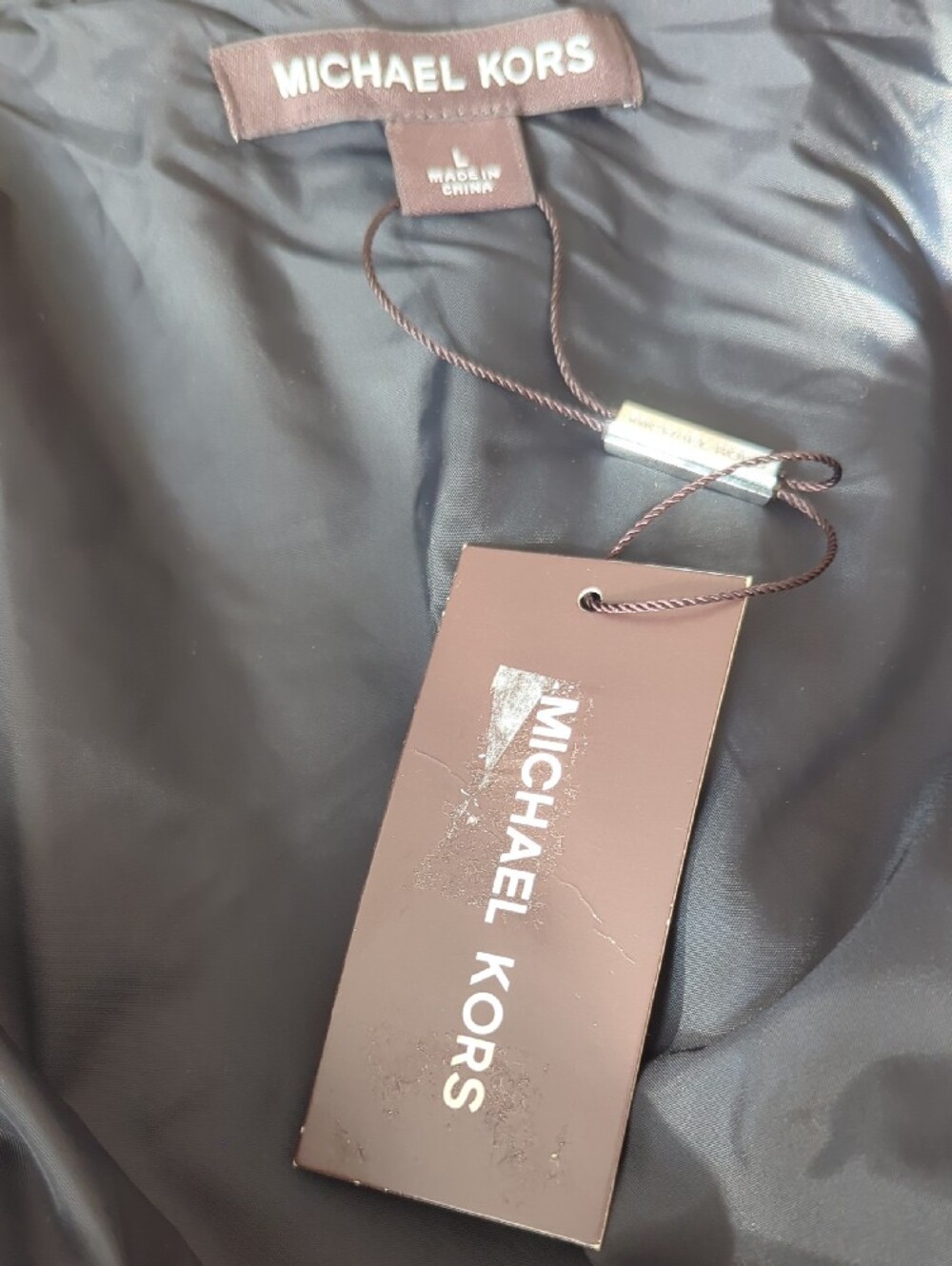 NWT Michael Kors Men's Mix-Media Ribbed Knit Full-Zip Hoodie Jacket Black LARGE - Picture 2 of 11